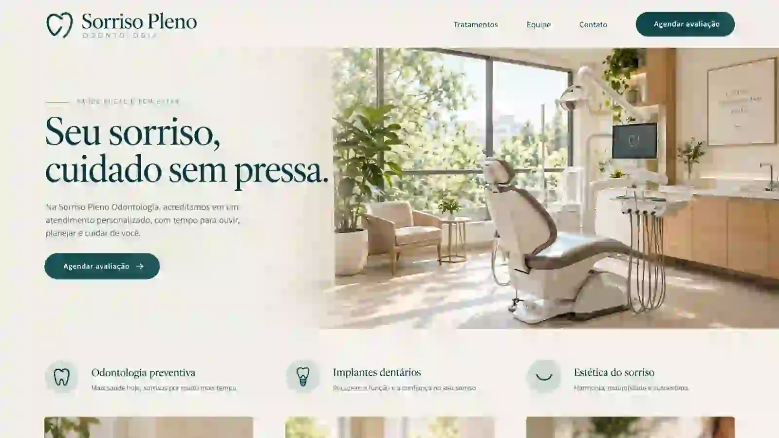 Estudo de landing page para uma clínica odontológica fictícia